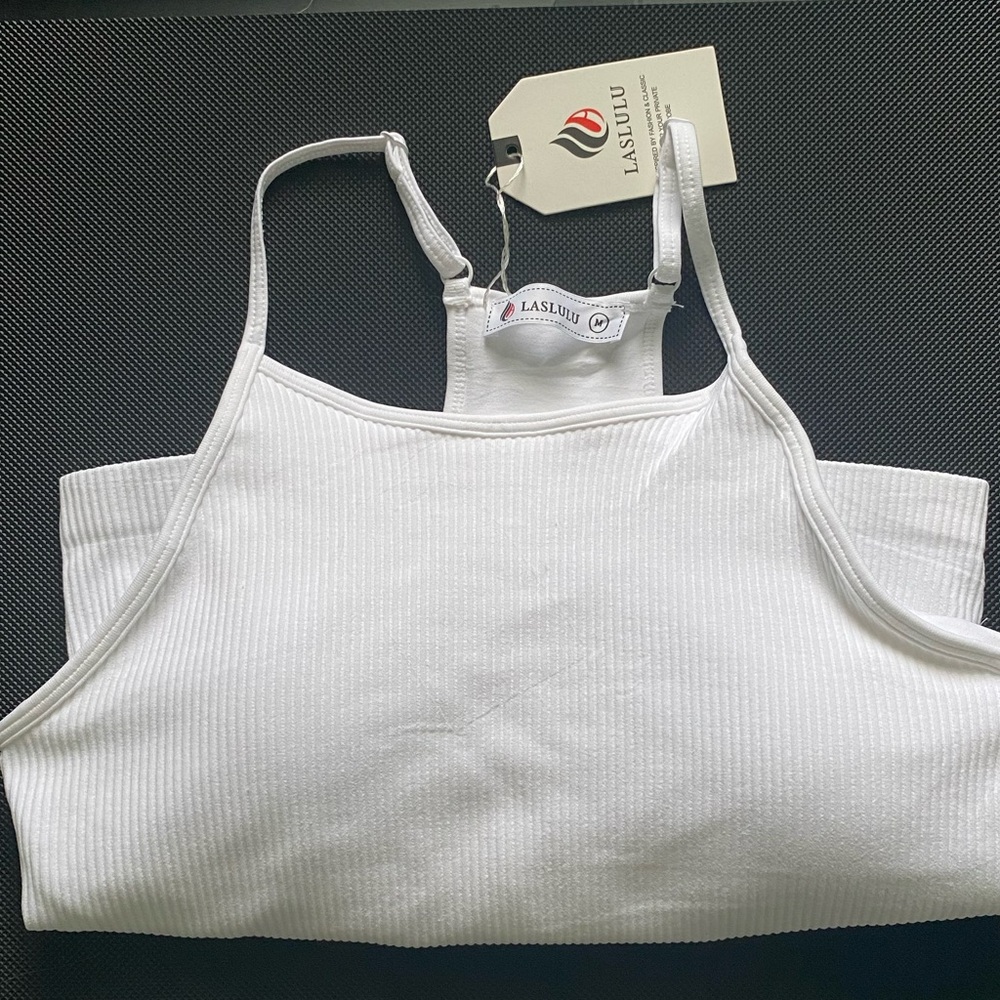 White Ribbed Tank Top - Picture 3 of 4